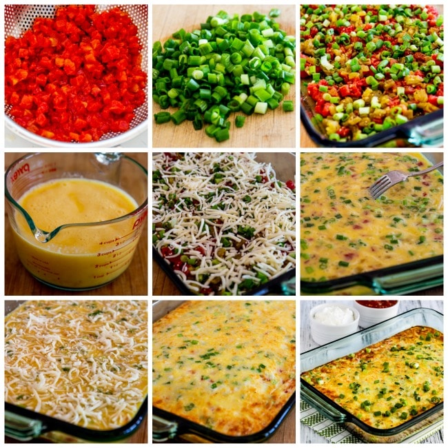 Low-Carb Southwest Egg Casserole process shots collage