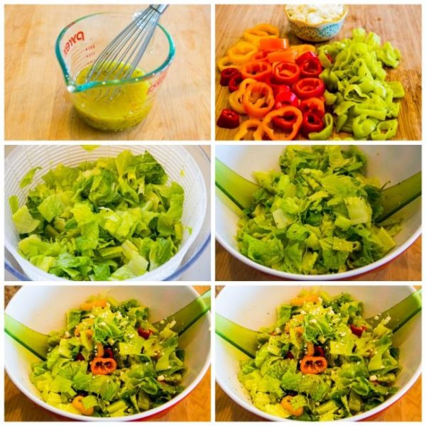 Peperoncini Chopped Salad with Romaine, Red Bell Pepper, and Feta found on 