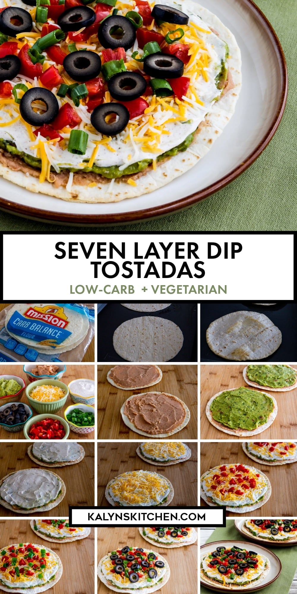 Pinterest image of Seven Layer Dip Tostadas