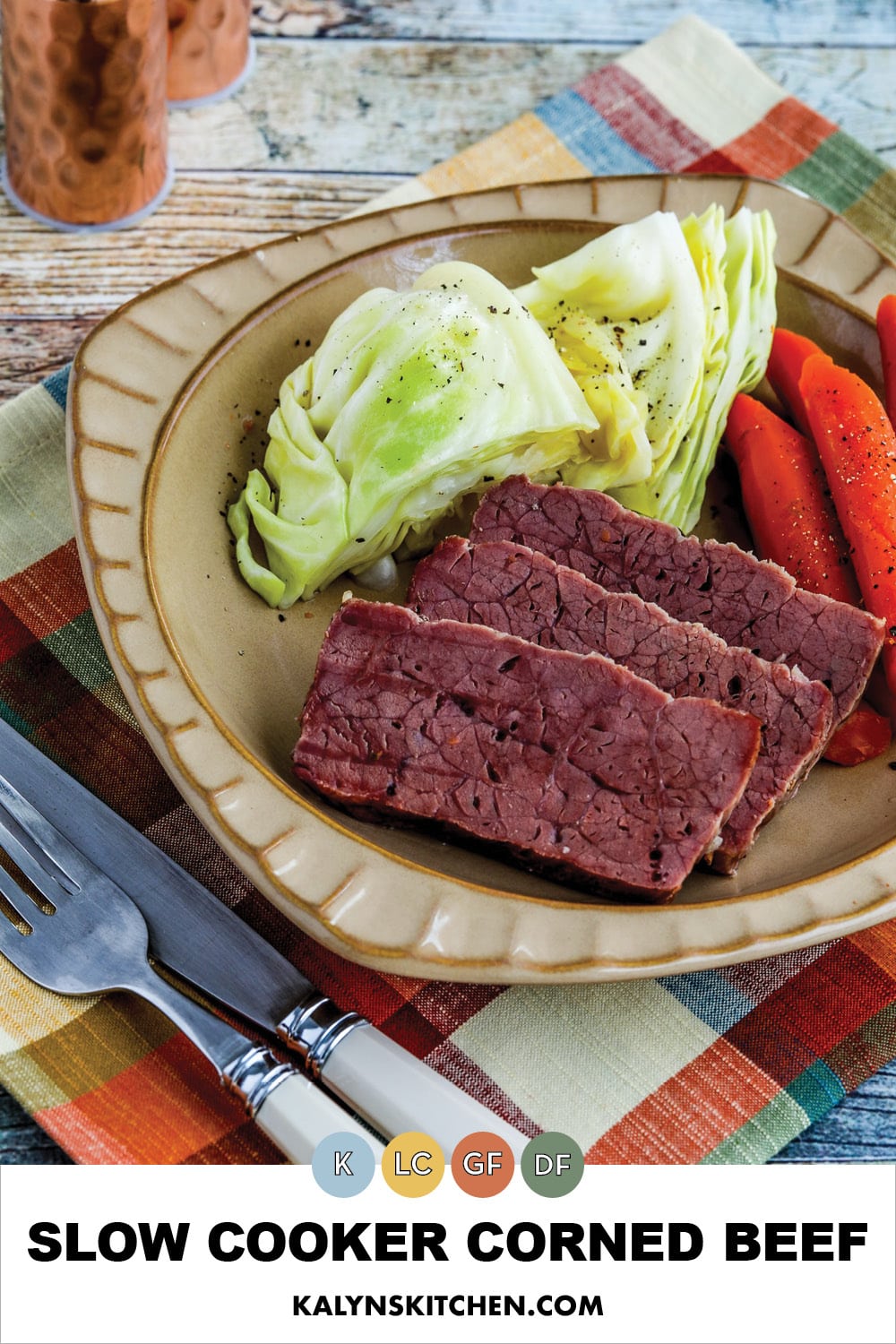 Pinterest image of Slow Cooker Corned Beef