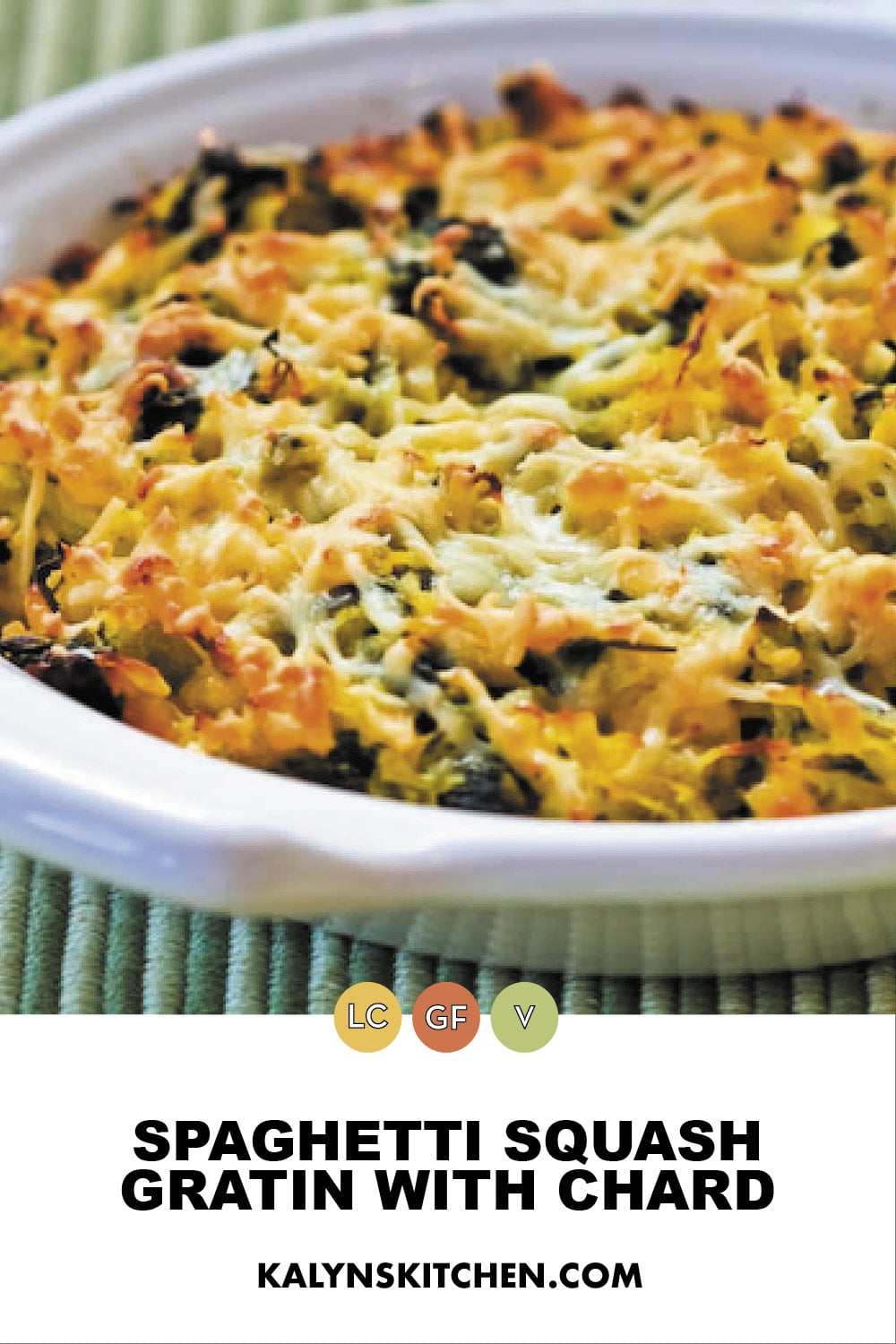 Pinterest image of Spaghetti Squash Gratin with Chard