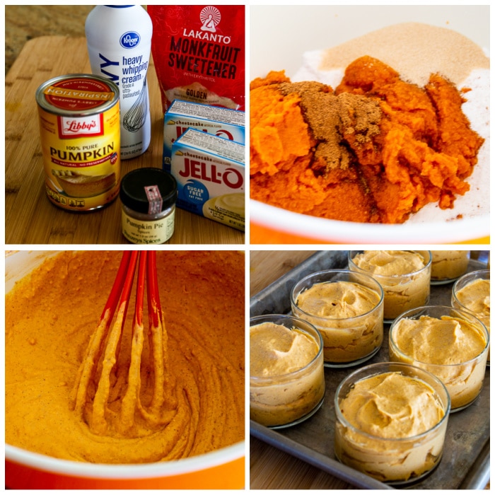 Sugar-Free Pumpkin Pudding process shots collage