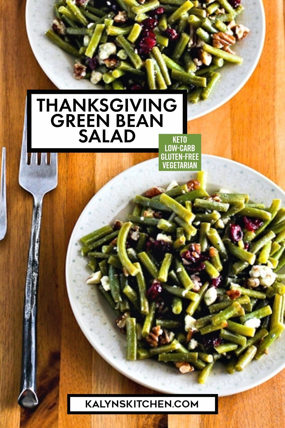 Pinterest image of Thanksgiving Green Bean Salad