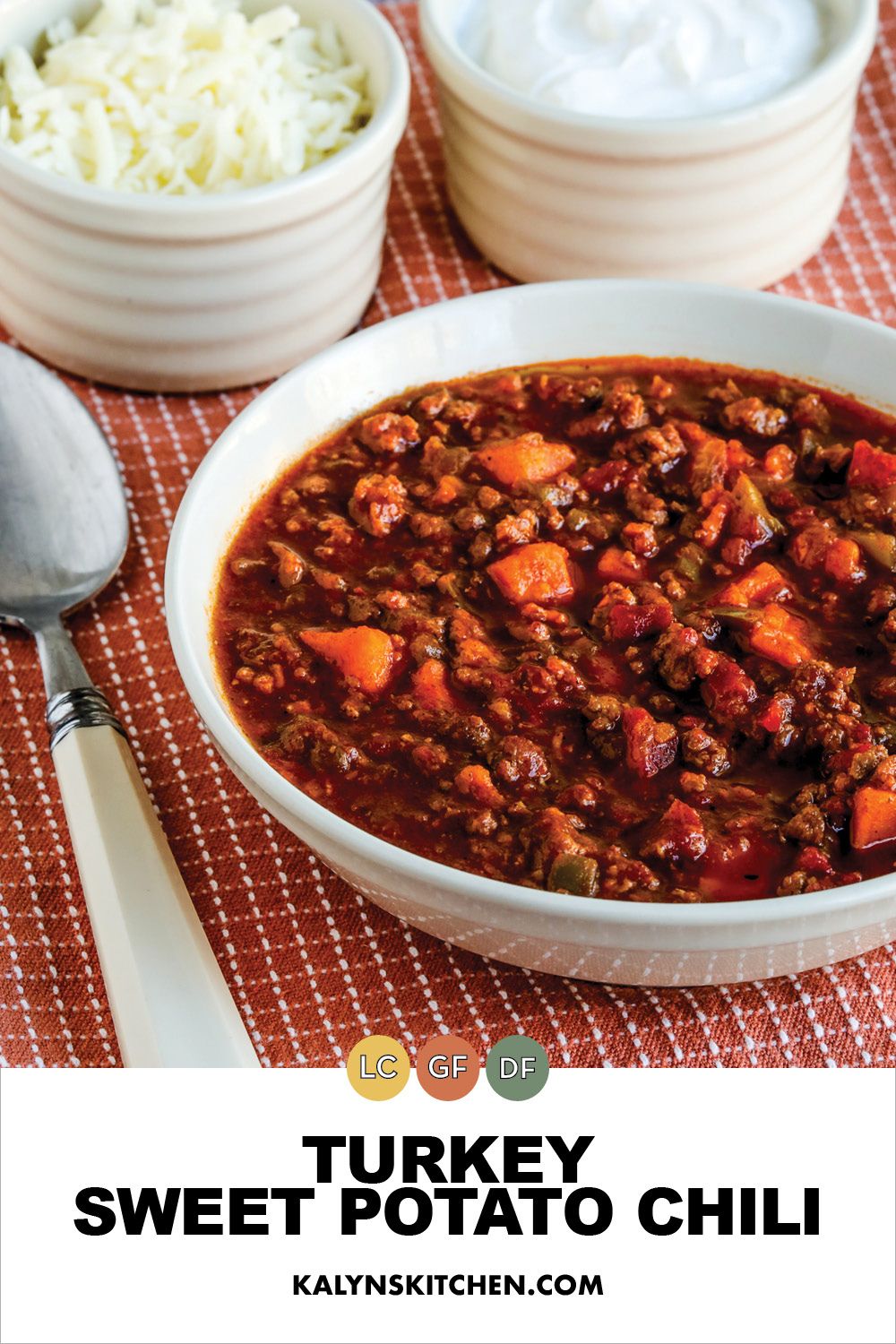 Pinterest image for Turkey Sweet Potato Chili