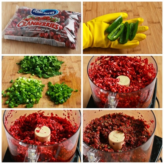 Trina's Low-Sugar Fresh Cranberry Salsa Recipe with Cilantro, Lime, and Jalapeno found on 