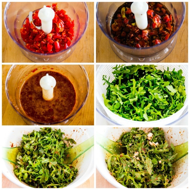 Arugula Salad with Feta and Fresh Tomato-Balsamic Vinaigrette found on 