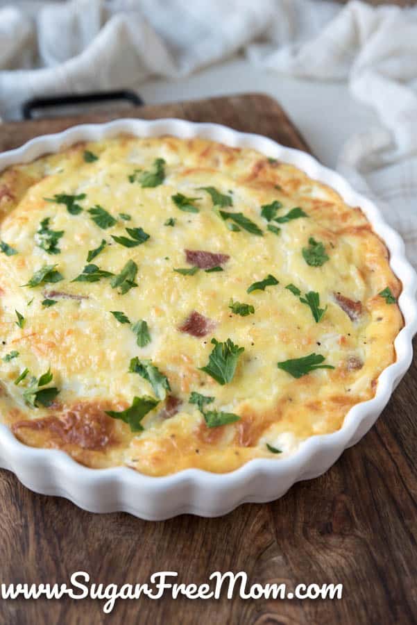 Crustless Keto Ham and Cheese Quiche from Sugar-Free Mom